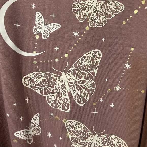 NWOT “Truself” Mauve Colored Butterfly Design Soft Knit Top - Picture 3 of 5